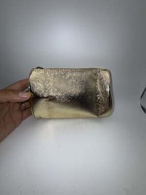 Estée Lauder Gold Reptile Texture Cosmetics Pouch Bag